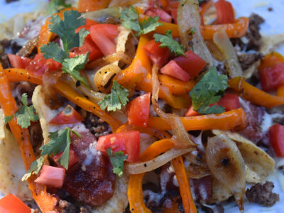 Pork and Beef Smoked Sausage Cajun Nachos - Cajun Recipes