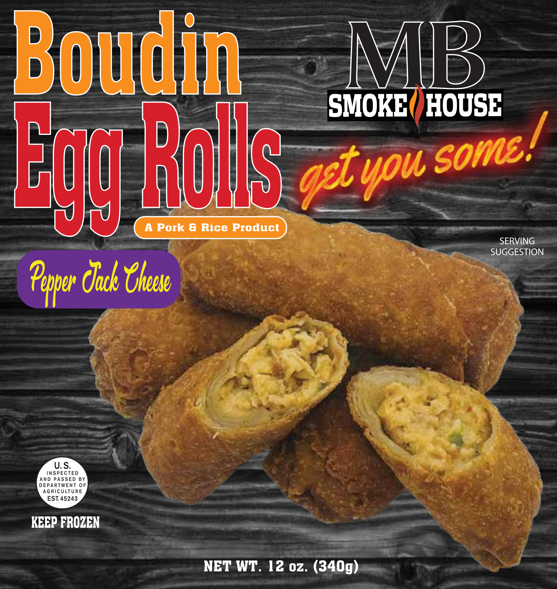 Pepper Jack Boudin Egg Rolls